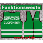 Funktionsweste grün, silber-reflektierender Text