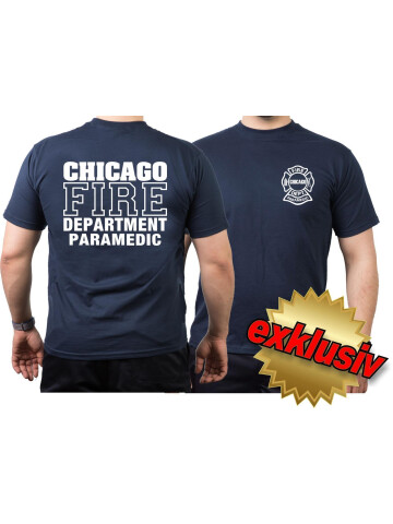 CHICAGO FIRE Dept. PARAMEDIC, azul marino T-Shirt, M