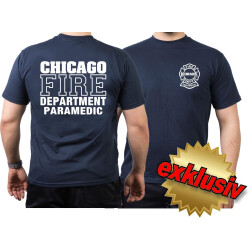CHICAGO FIRE Dept. PARAMEDIC, azul marino T-Shirt, M