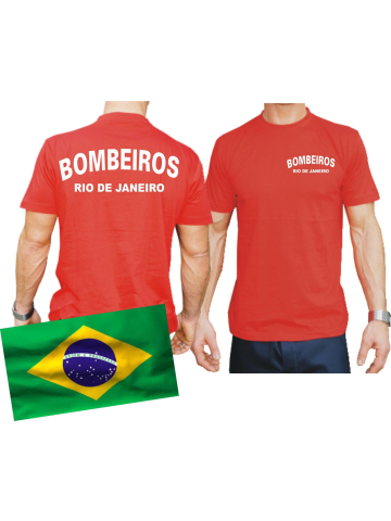 T-Shirt rosso, BOMBEIROS Rio de Janeiro (Brasil)