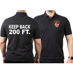 Polo black, New York City Fire Dept. KEEP BACK 200 FT., Brustemblem farbig, L
