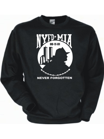 Sweat black, "NYFD - MIA" (Missing in Action) New York Fire Dept.