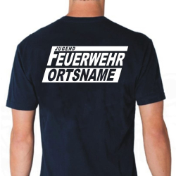T-Shirt navy, font "FJN" Jugendfeuerwehr with...