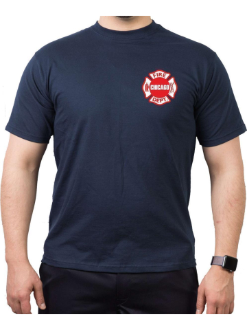 CHICAGO FIRE Dept. Standard-Emblem, azul marino T-Shirt