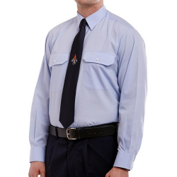 Uniform-Diensthemd hellblau, longuearm 65 % Poly / 35 %...