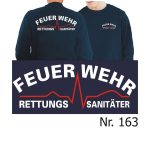 Sweat navy, Rettungssanitäter (white/red)