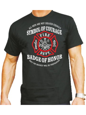 T-Shirt black, "Symbol of Courage - Badge of Honor" (Maltese Cross), L