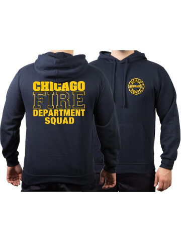 CHICAGO FIRE Dept. SQUAD, blu navy Hoodie, XL