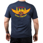 CHICAGO FIRE Dept. Squad 3 Eagle Wings Skyline, blu navy T-Shirt