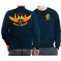 CHICAGO FIRE Dept. Squad 3 Eagle Wings Skyline, navy Sweat