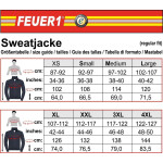 Sweat jacket navy, FEUERWEHR with long "F" in silver-reflective