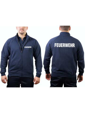 Veste de survêtement marin, FEUERWEHR dans blanc