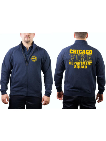 Sweat à capuche Bleu marine feuer1 Squad Company Chicago Fire Dept 