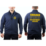CHICAGO FIRE Dept. Veste de survêtement marin, SQUAD Company jaune
