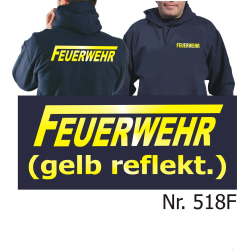 Hoodie navy, FEUERWEHR with long "F" in...