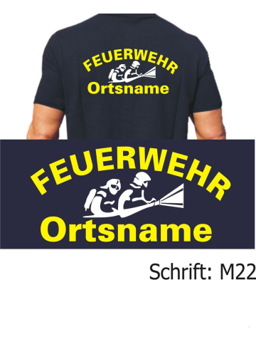 Polo font "ZM22" con nome del luogo nel neongiallo e Angriffstrupp nel bianco