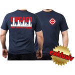 CHICAGO FIRE Dept. Skyline bicolor, marin T-Shirt