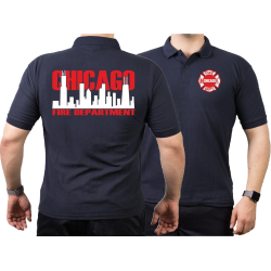 CHICAGO FIRE Dept. Skyline bicolor, navy Polo