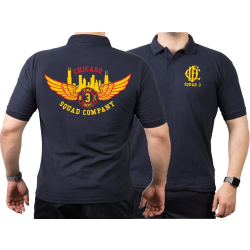 CHICAGO FIRE Dept. Squad 3 Eagle Wings Skyline, azul...