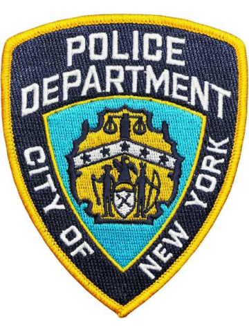 Insignia Policia New York City, 11,5 x 9,5 cm, (zu 100 % bestickt)