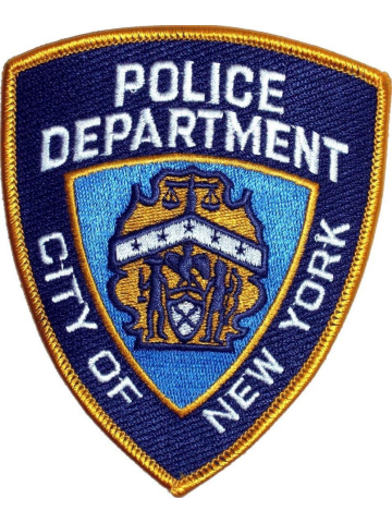 Badge Polizei New York City, 11,5 x 9,5 cm, (zu 100 % bestickt)