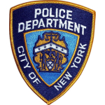Distintivo Polizei New York City, 11,5 x 9,5 cm, (zu 100 % bestickt)