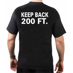 T-Shirt black, New York City Fire Dept. KEEP BACK 200 FT., Brustemblem farbig
