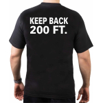T-Shirt black, New York City Fire Dept. KEEP BACK 200 FT., Brustemblem farbig