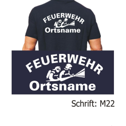 Polo Schrift "M22" (Atemschutztrupp) mit Ortsnamen