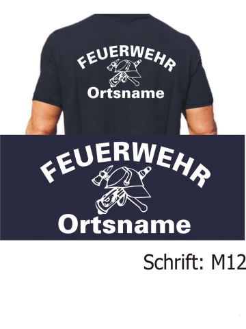 Polo Schrift "M12" (DDR-FW-Helm) mit Ortsnamen