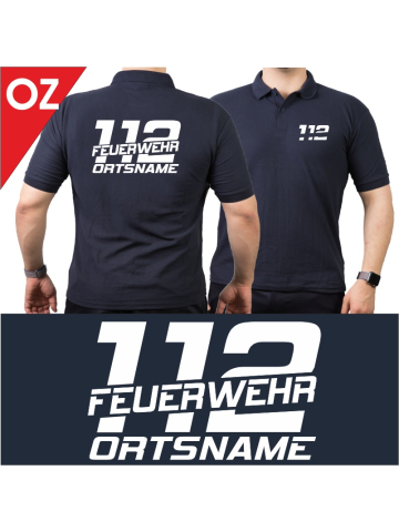 Polo font "OZ" (112 FEUERWEHR) with place-name