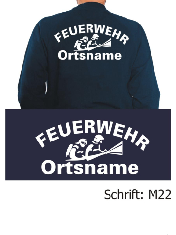 Sweat with font "M22" (Atemschutztrupp) with place-name