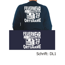 Sweat with font "DL1" (DL) with place-name geschwungen