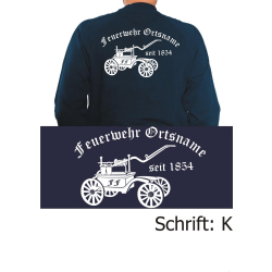 Sweat with font "K" (Kutsche) with place-name...