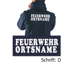 Hoodie navy, font "D" with place-name