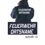 Hoodie navy, font "O" with place-name