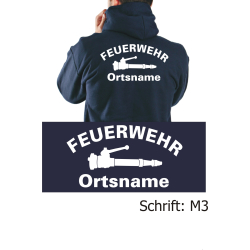 Hoodie navy, font "M3" (Strahlrohr) with...