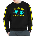 Sweat black, Feuerwehr Ski Team hellblau/neongelb S