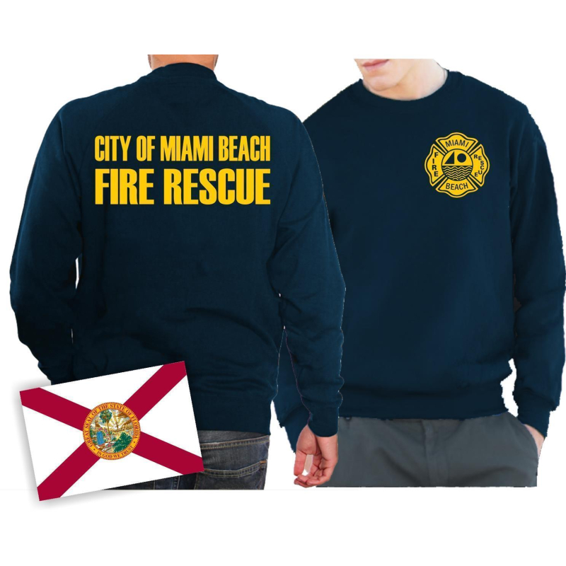 Miami Beach Fire Rescue feuer1 Sudadera Marina