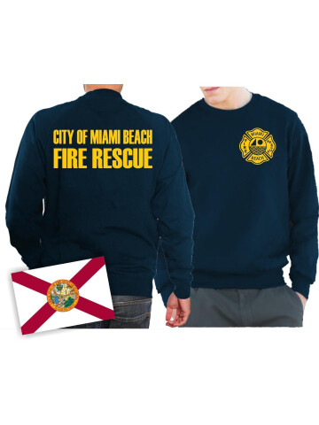 Sweat blu navy, Miami Beach Fire Rescue S