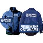 WorkSoftshelljacket navy, FEUERWEHR (reflective), beidseitig font "A" with place-name