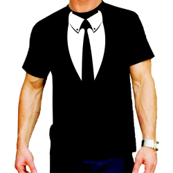 T-Shirt nero, Anonymous Anzug (bianco)