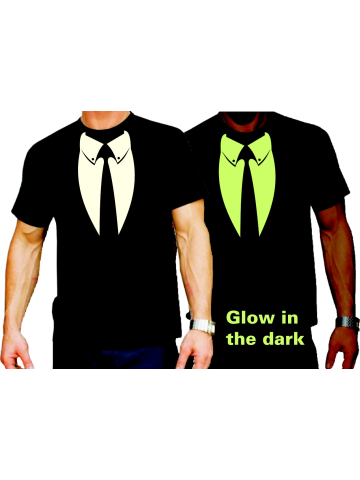 T-Shirt negro, Anonymous Anzug (fluorescente-nachleuchtend)