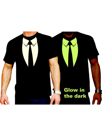 T-Shirt black, Anonymous Anzug (fluoreszierend-nachleuchtend)