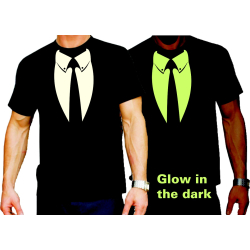 T-Shirt negro, Anonymous Anzug (fluorescente-nachleuchtend)