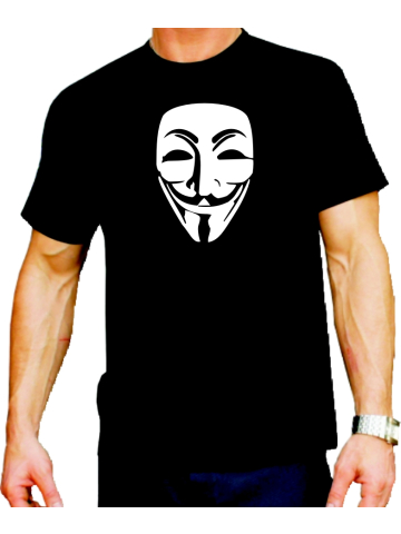 T-Shirt noir, Anonymous Maske (blanc)