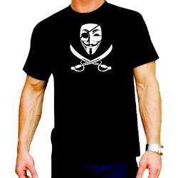T-Shirt nero, Anonymous Pirat (bianco)