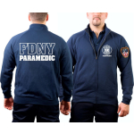 Sweat jacket navy, New York City Fire Dept.(outline) PARAMEDIC with Emblem auf sleeve