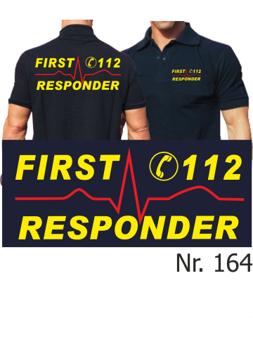 Polo navy, First Responder (neongelb/rot)