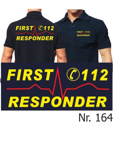Polo blu navy, First Responder (neongiallo/rosso)